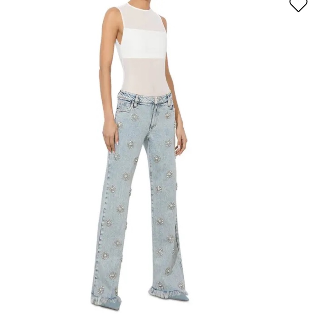 ALICE + OLIVIA 
Roxy Embellished Straight Leg Jeans - Picture 2 of 9